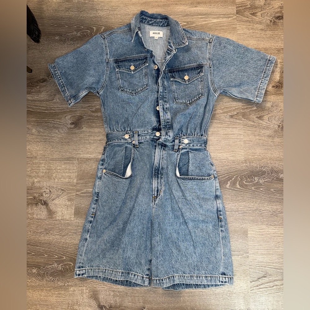 Agolde Rio Zora Cotton Denim Romper